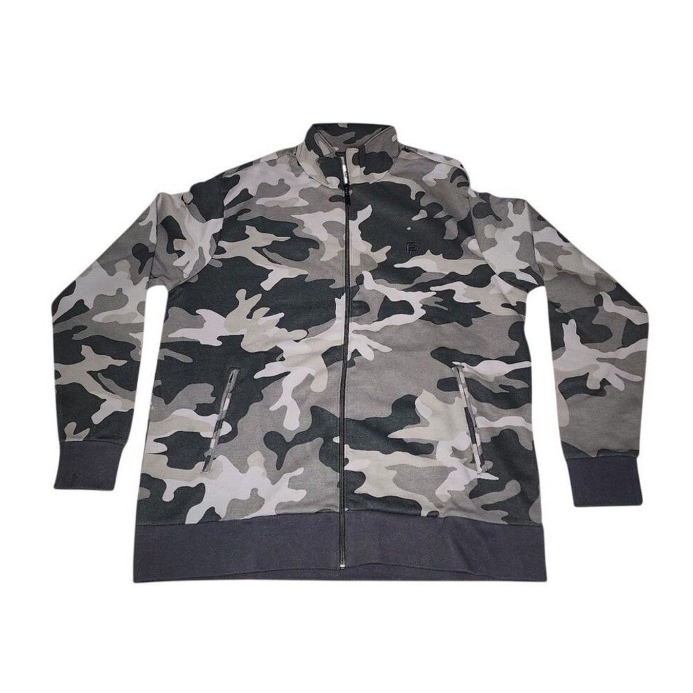 Flint Park Men's Camo Court Jacket | Black Grey | Size M